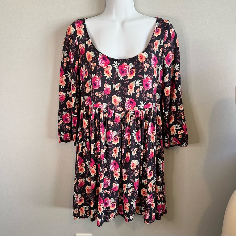 American Eagle XS Floral Smocked Bodice Babydoll Mini Dress